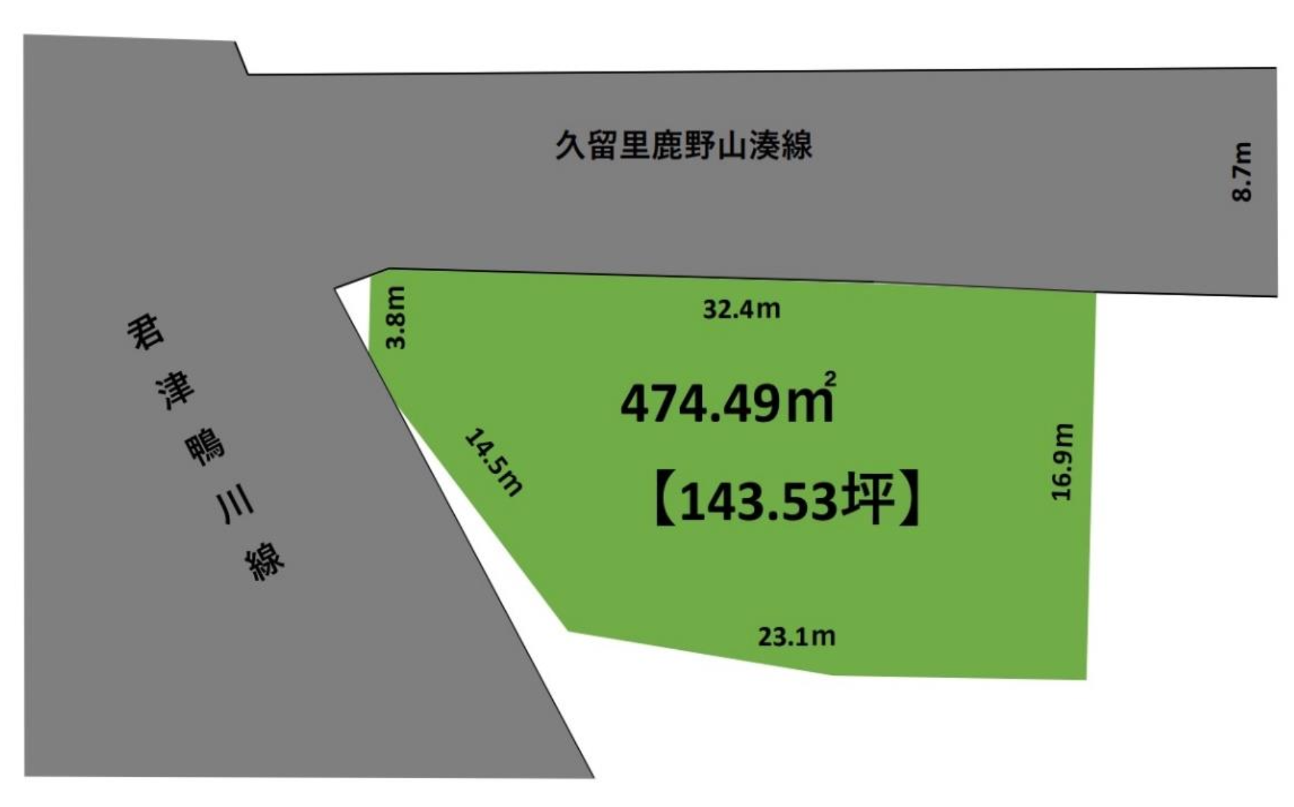 君津市大野台 土地 区画図 143.53坪